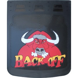 mr dc Black 24" x 30" Back Off Bull Fiberglass Reinforced Rubber Semi Truck Mud Flaps- Pair