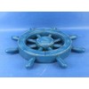 Hampton Nautical Rustic All Light Blue Ship Wheel, 12"