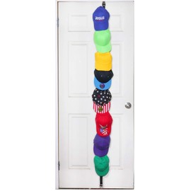 Falari Baseball Cap Rack Holder Over The Door Adjustable Size Multi-Purpose Organizer Hang Clothing Handbags and Other Accessories (3 Count - 24 Hooks)