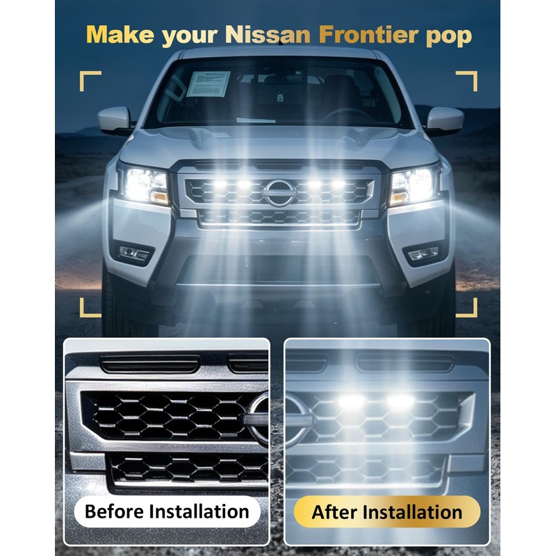 LED Front Grill Lights for Nissan Frontier 2025 2026 S