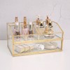 bofeiull Glass Makeup Brush Holder, Makeup Brush Organizer Jewelry Display