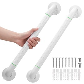 Grab Bars for Shower,2 Pack 20 Inch Shower Handle Bath Grab Rails with Anti-Slip Grip and Safety Luminous Circles,Stainless Steel Bath Handle Bathroom Grab Bar for Seniors, and Disability.
