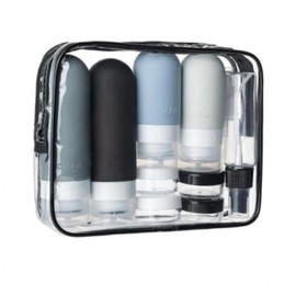 16-Piece Set of Travel Cosmetic Refill Containers and Empty Bottle Cases / 여행용 화장품 소분 용기 공병 케이스 세트 16종