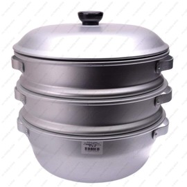 10 inch 3-Tier Aluminum Steamer by Wok Shop