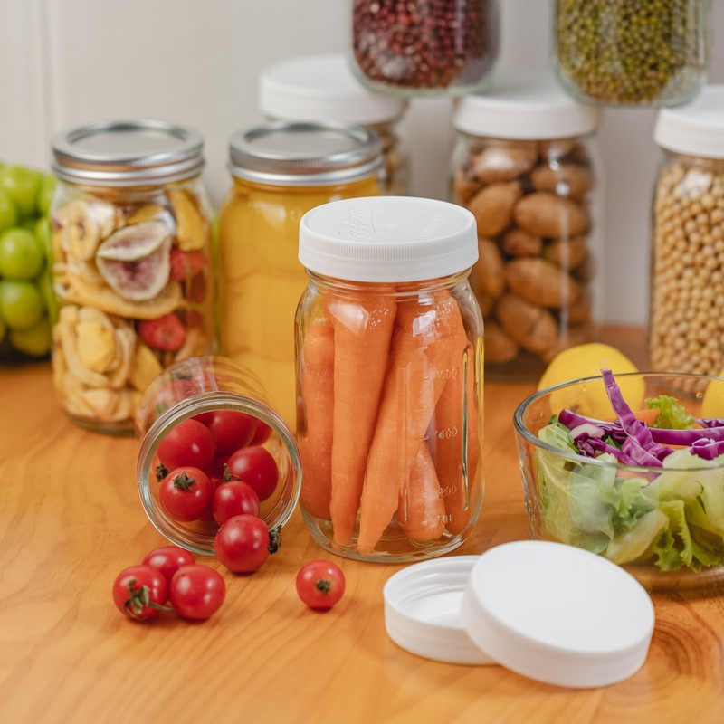Yodecy 9 Pack White Wide Mouth Mason Jar Lids, One-piece