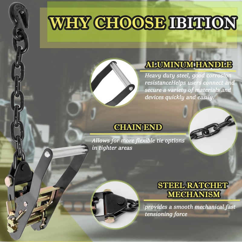 IBITION 4 Pack Car Tie Down Straps for Trailers with