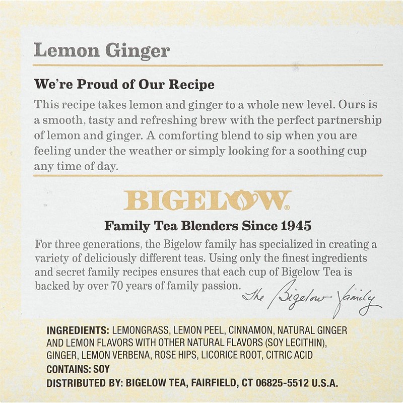 Bigelow Tea Lemon Ginger Keurig K-Cups, 12 Count (Pack Of