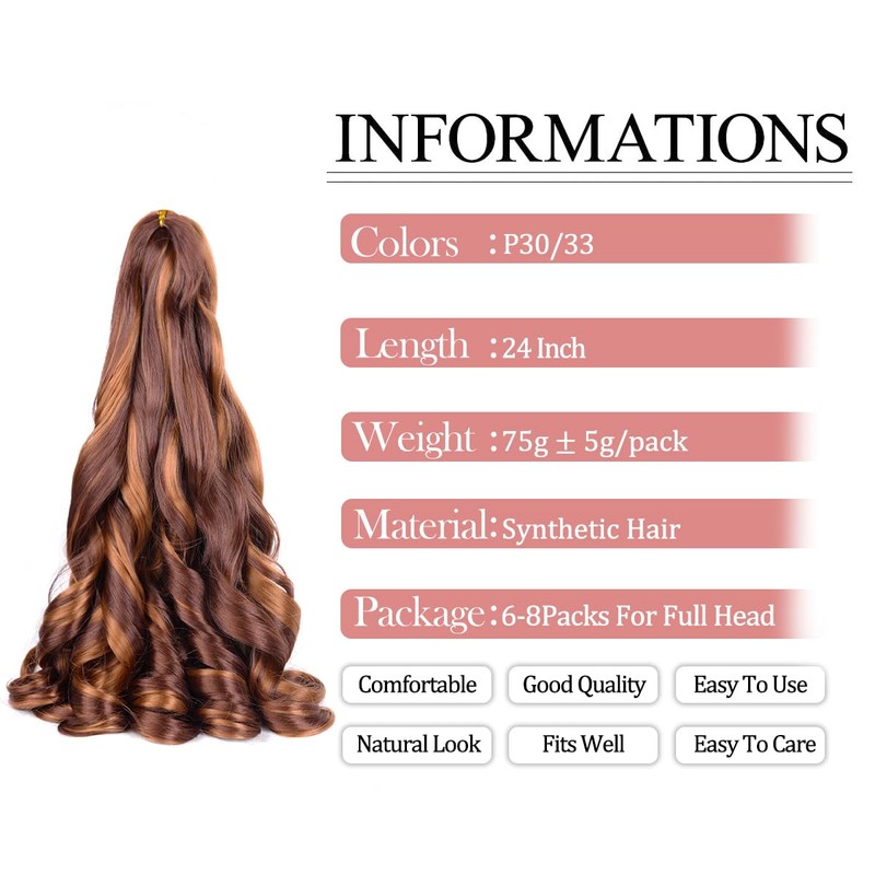 Braiding Hair Extensions,#P33/30 Bouncy Synthetic French Curl Braiding Hair Extensions