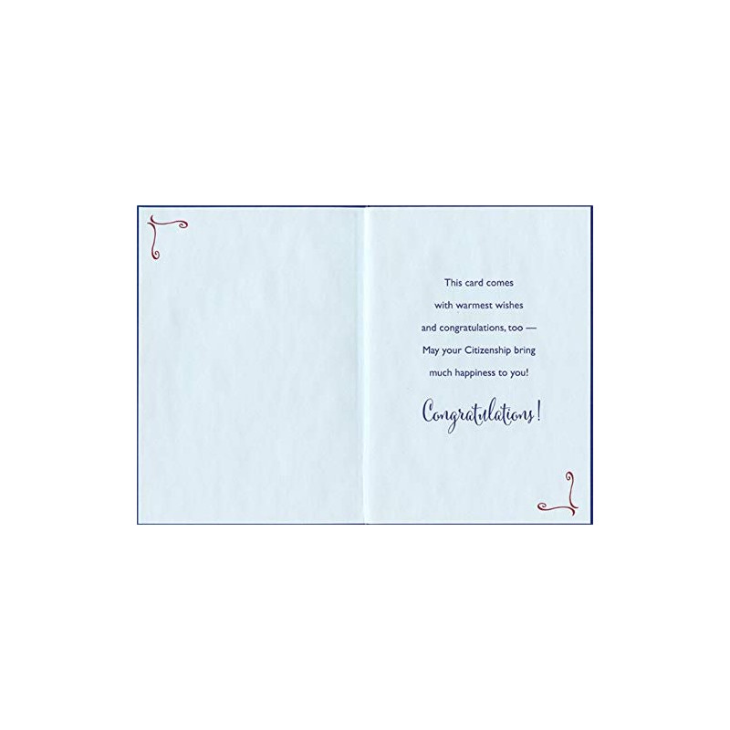 Designer Greetings American Flag US Citizenship Congratulations Card