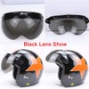 Bticx Universal 3-snap Retro Helmet Visor Windproof Sun Half Face