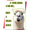 Smithtuy Funny Emotional Support Card with Smiling Alpaca - Thinking