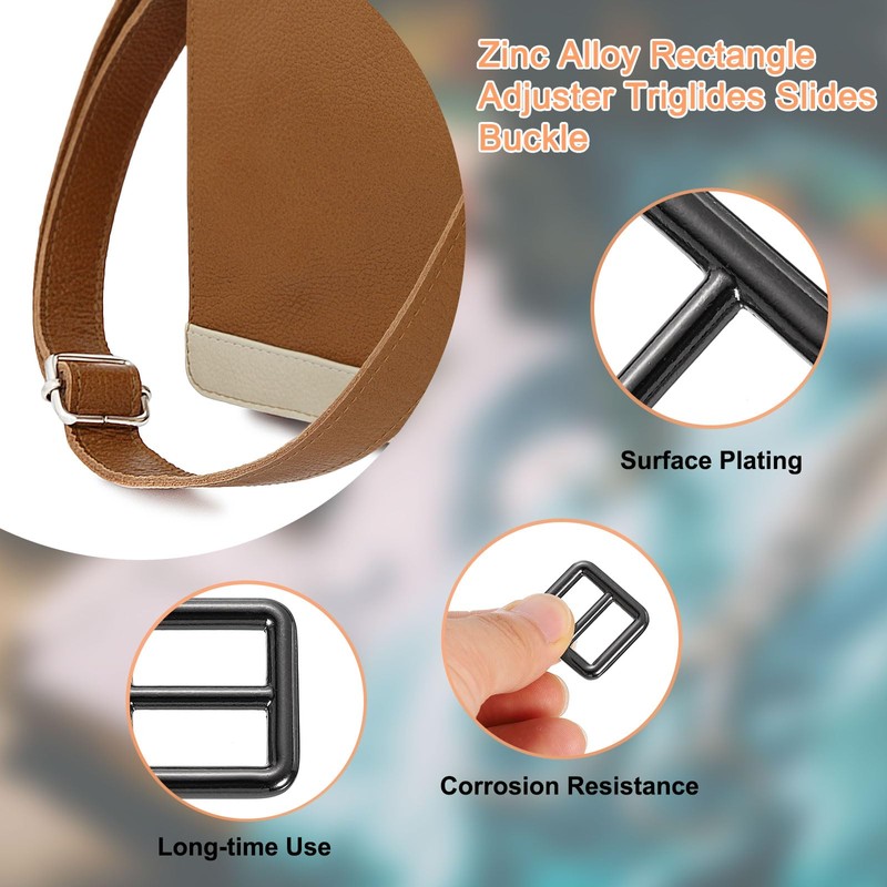 sourcing map Slide Buckle, 8Pcs 2" - Zinc Alloy Slider