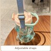 Kawaii Bear Girls Portable Water Bottle with Straw and Adjustable