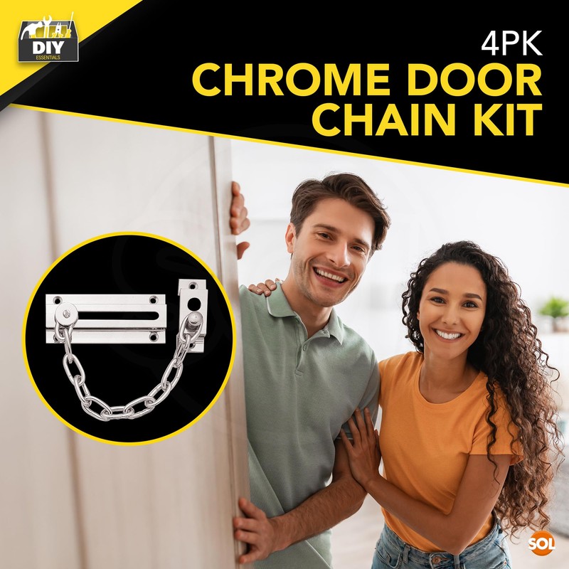 SOL 4pk Chrome Door Chain Kit – Restrictor for Front