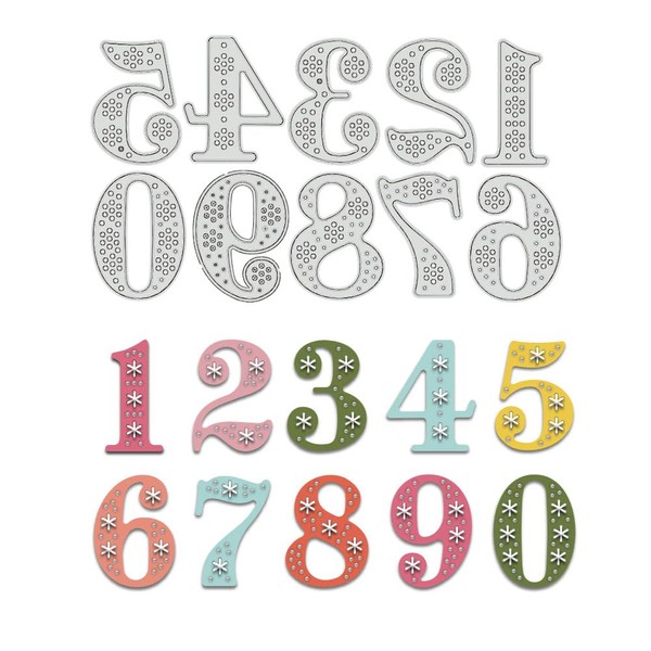 BENECREAT Threading Numbers 0~9 Cutting Dies Stencils, Carbon Steel Die