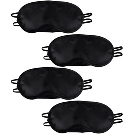 SimautHawk 4 Pcs Black Eye Mask, Blindfold,Eye Masks for Sleep, Nose Pad and Adjustable Strap Blindfold, Game Sleeping for Everyone Travel Nap Sleeping (4)