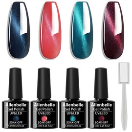 Allenbelle Semi-permanent Magnetic Nail Polish UV LED Gel Kit Semi-permanent Nail Polishes Nail Polish UV LED Gel Nails (002)