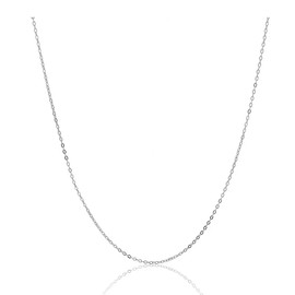 USIGONG10k White Gold Delicate Lightweigtht Thin Rope Chain Necklace For Women (18 inch - 1 mm)