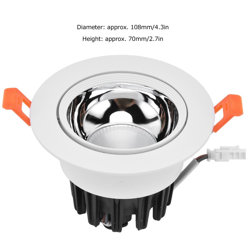 LED Downlight Aluminum Adjustable Angle Dustproof Ceiling Embedded Spotlight for