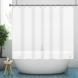 YISURE Short Frosted Shower Curtain 60 inches, PEVA Waterproof Shower Curtain Liner for Walkin Tub or Step in Tub Bathroom Curtain with 3 Bottom Magnets 70x60''