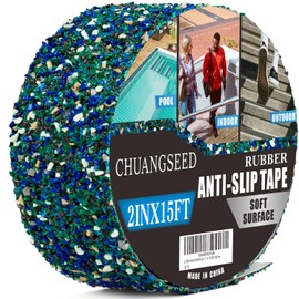 CHUANGSEED Anti-Slip Tape 2" x15ft - Waterproof Blue Safety Grip Tape for Stairs, Pool, Bathroom, Outdoor Steps - Heavy Duty Non-Slip Traction Strip