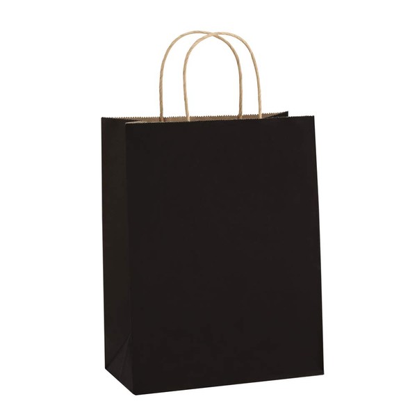 Gift Bags 8x4.25x10.5 25Pcs BagDream Black Paper Bags, Paper Gift Bags with Handles, Paper Shopping Bags Kraft Bags Retail Bags Party Bags Merchandise Bags