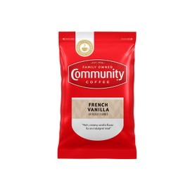 Community Coffee Pre Measured 3.0 oz French Vanilla Flavored Medium Roast Fractional Packs, 20 Count, Medium Full Body Rich Creamy Taste, 100% Select Arabica Coffee Beans
