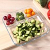 TAMUME 10" Glass Serving Plate with Compartments for Dressing, Pack