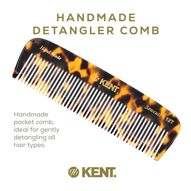 Kent 5.7" Handmade Wide Tooth Detangling Comb - Yellow Tokyo