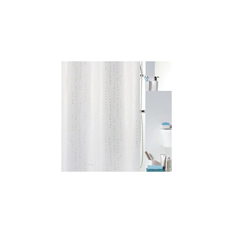 Spirella Wet White Pearl Effect Textile Polyester Shower Curtain, 180