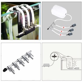 CTRICALVER Aquarium Set, Soft Tube 5m, Air Tube 5 Branch & Air Stone, 10 Pcs Aquarium Suction Cup Aquarium Bubble Counter Check Bubble Suction Cup Aquarium Fish Tank
