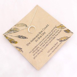 She Believed She Could Boho Bull Horn Sterling Silver Necklace 18'' Length