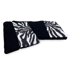 Tex Family Terry Jacquard 1 + 1 Face and Guest Set Zebra White and Black