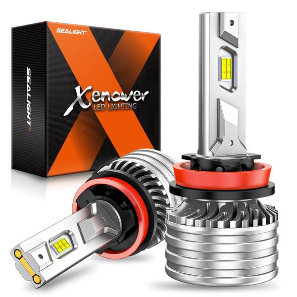 SEALIGHT H11/H9/H8/H16 LED Bulbs, 55000LM Ultra-Brightness, Real 1:1 Halogen Mini