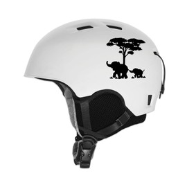 Mom and Baby Elephant Sticker Decal Notebook Car Laptop 5" x 4" (Black)