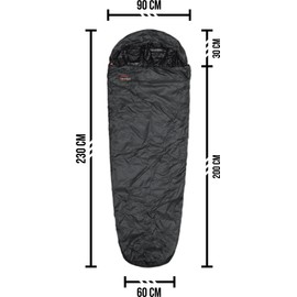normani Sleeping bag cover bivouac bag - 100% wind and waterproof, breathability: 3000 MVP (230 cm x 90 cm), colour: anthracite, size 230 x 90 x 60 cm, zip left