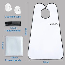 IALTMEI Beard Bib, Non-Stick Beard Apron, Waterproof Beard Trimming Catcher, Breathable Beard Catcher for Shaving, Premium Beard Accessories for Men, Gifts for Men
