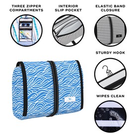 SCOUT Beauty Burrito Hanging Toiletry and Cosmetic Organizer with 3 Compartments