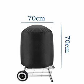 Barbecue Cover, Waterproof Grill Cover, BBQ, Kettle Grill Cover, 210D Oxford Fabric, Windproof and Anti-UV with Windproof Side Strap (70 x 70 cm)