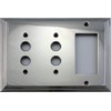 Polished Nickel Deco Step Style 3 Gang Combination Switch Plate