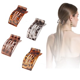 4Pcs Flat hair clips, large flat hair clip claws, duckbill hair clip grips, strong and durable large hair clips suitable for thick and thin hair for women and girls.