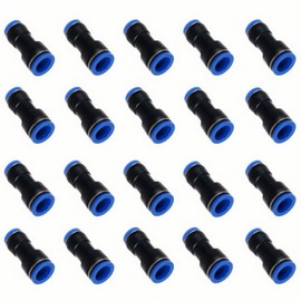 Lophtnix Plastic Push to Connect Straight Union Pipe Tube Reducer Fitting, 6mm OD x 4mm OD, Reducing Coupler Straight Pneumatic Connector (Pack of 20)