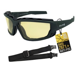 SOL PRO Powersport Sunglasses, Motorcycle Riding Safety Goggles, Night Vision, Anti-Fog, Dust-Resistant, Wraparound, Fit Men Women, Mowing, Riding, Hunting