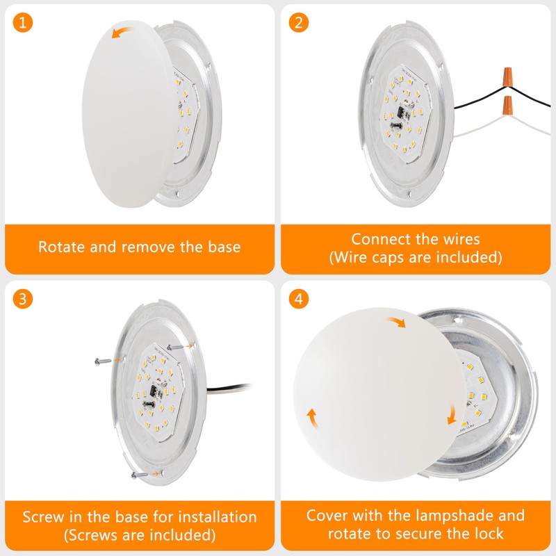 RVsmattly 8 Pack DC12V RV Interior Lights,4.5in Led Puck Light,Surface