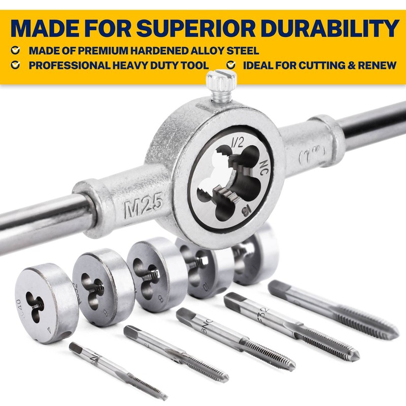 SAE and Metric Tap & Die Set 80 PCS, SAE: