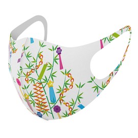 [igsticker] デザイン マスク ２枚セット ポリエステル 洗える 布マスク 男女兼用 013441 七夕 イベント 笹