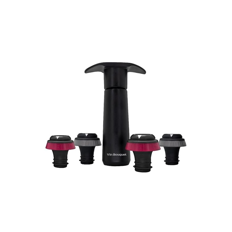 Manual vacuum pump with sound indicator, includes 4 stoppers with
