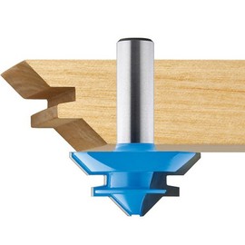 Rockler Router Jig – 45 Degree Lock Miter Bit – 3/8” to 3/4” Thickness – Sharpened, Anti-Stick Woodworking Miter Router Bit – 1-3/4" D x 3/4" H x 1/2" Shank Lock Miter Router Bit