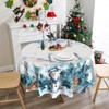 Round Christmas Tablecloth 60 inches - Snowman Christmas Decorations for