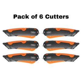 Easy Cut Safety Box Cutter Knife Easycut 1000 Orange (Pack of 6 Cutters)